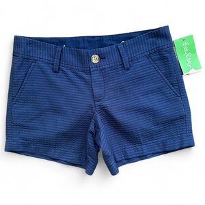 NWT LILLY PULITZER The Callahan Short True Navy Seersucker Preppy Coast | Size 0